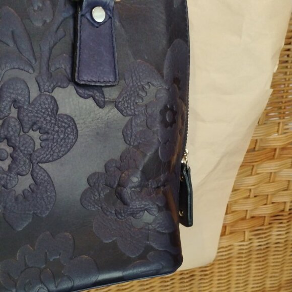 Exc Cond Vera Pelle handbag, Leather, navy/indigo - Picture 1 of 11